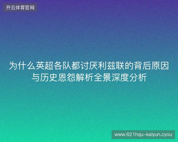 为什么英超各队都讨厌利兹联的背后原因与历史恩怨解析全景深度分析